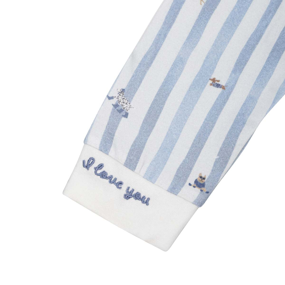 Dog stripe pyjama, light blue