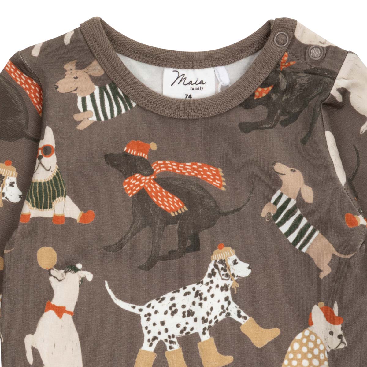 Dogs bodysuit, brown