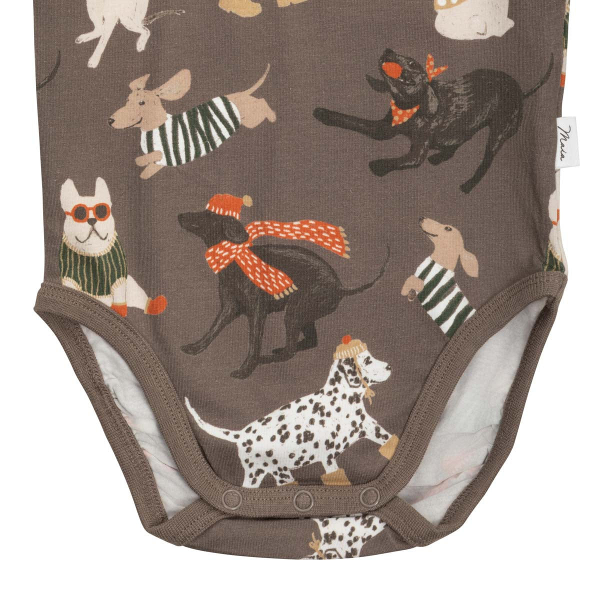 Dogs bodysuit, brown