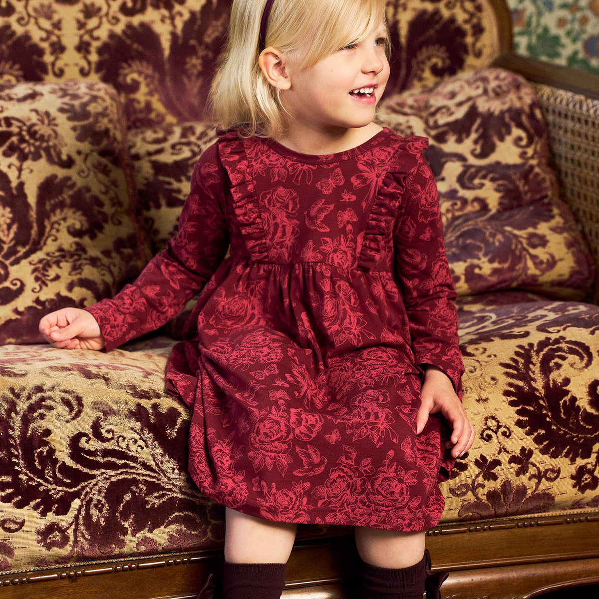 Rosaline dress, dark red