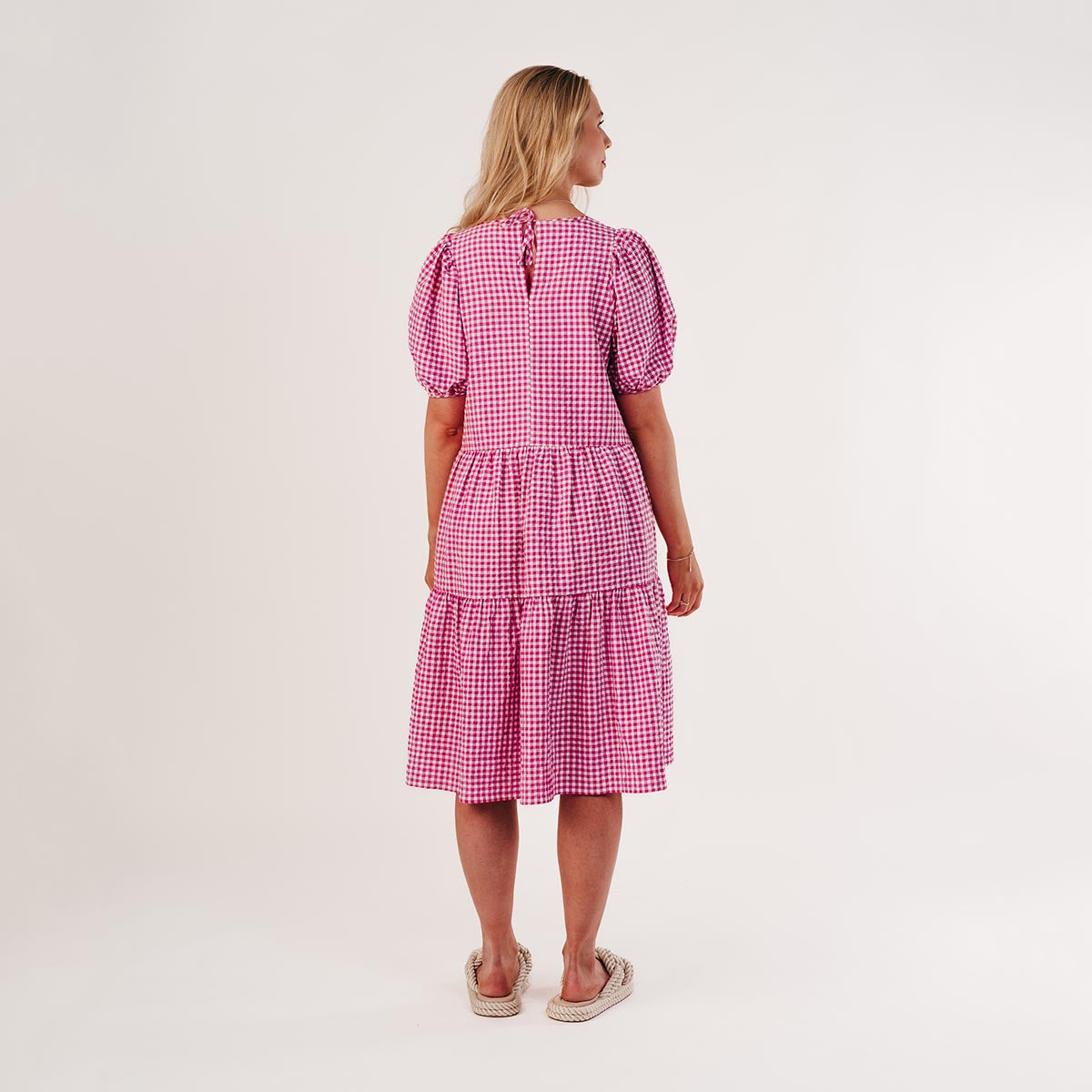 Leona Dress for women, Plaid, pink