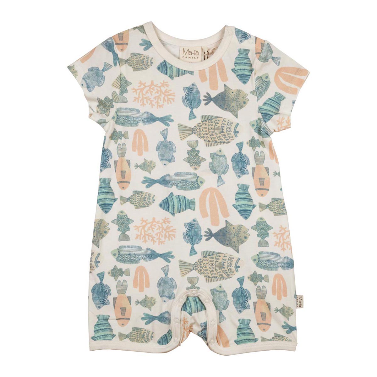 Fishes Playsuit, white