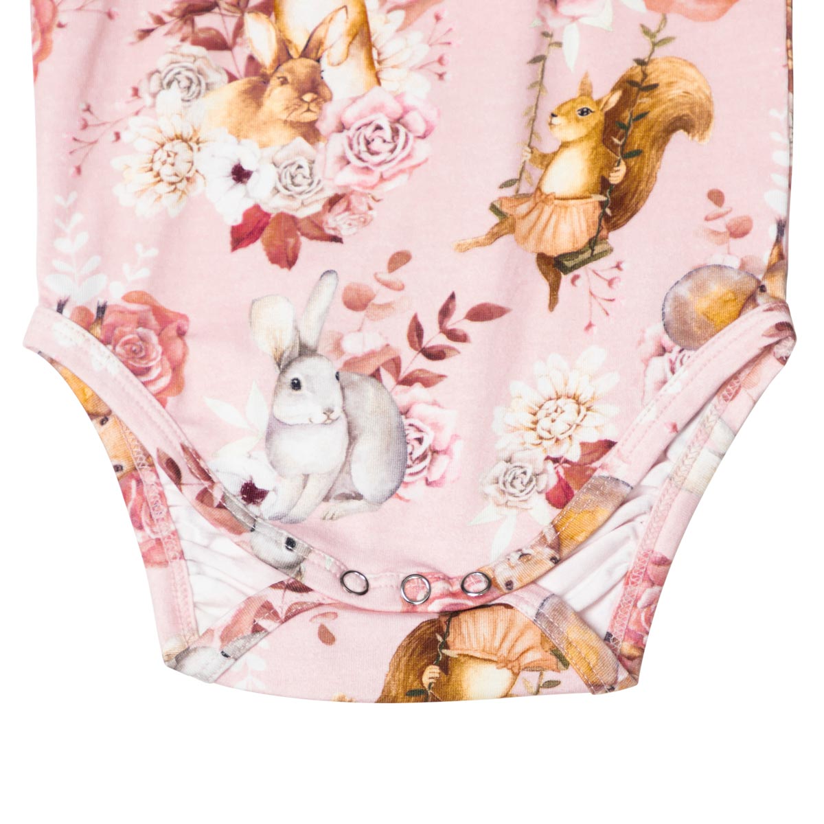 Forest Animals bodysuit, pink