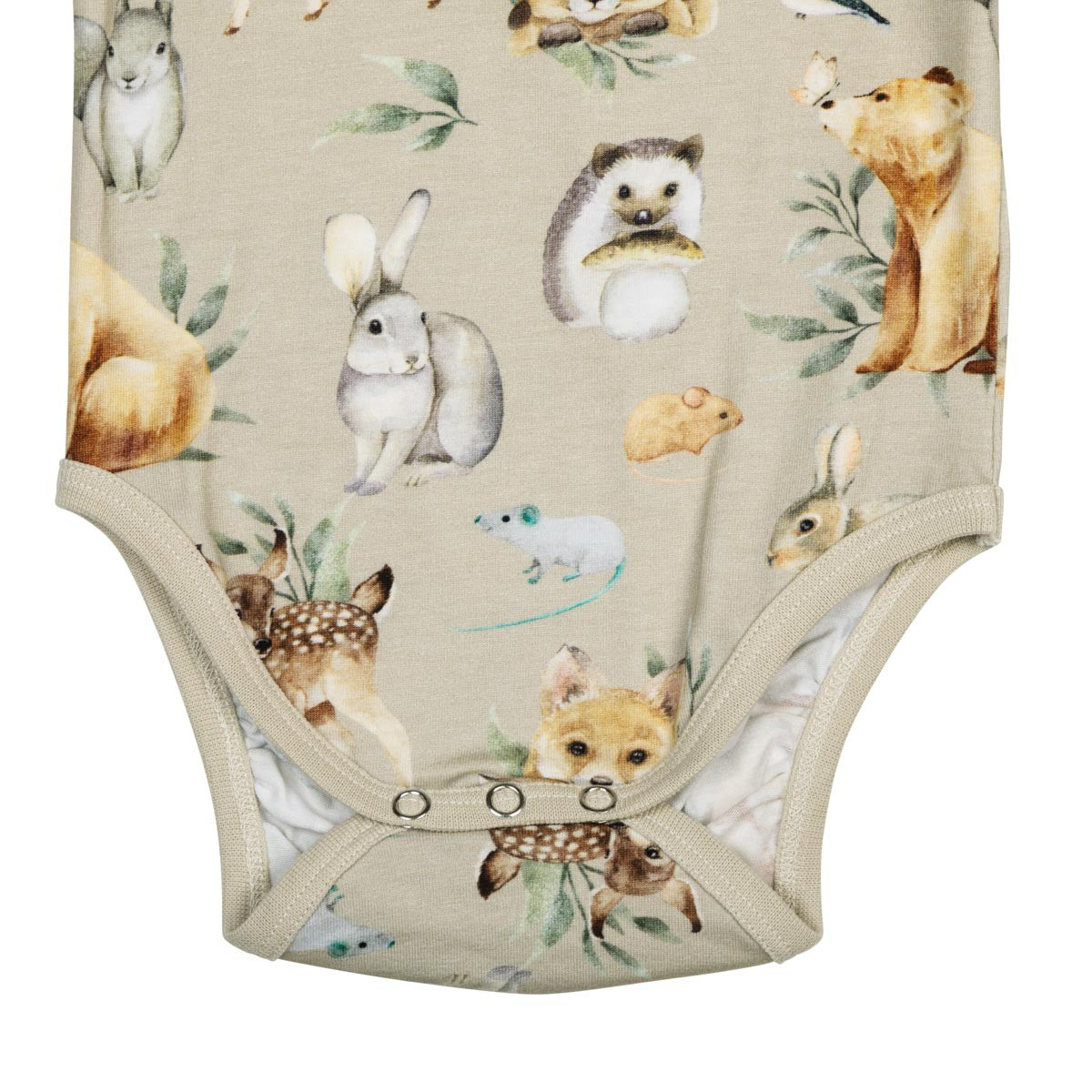 Forest Animals bodysuit, beige