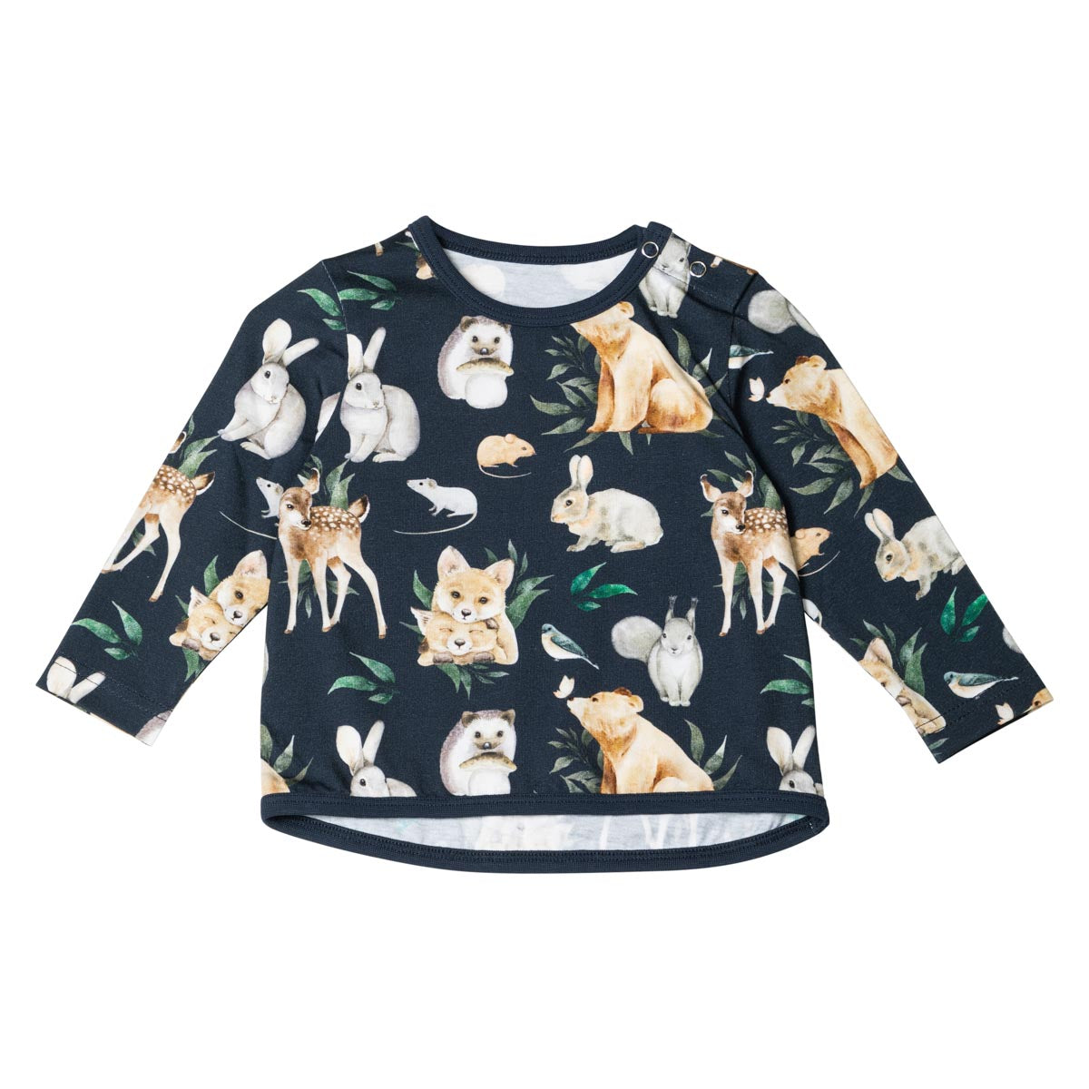 Forest Animals baby shirt, blue