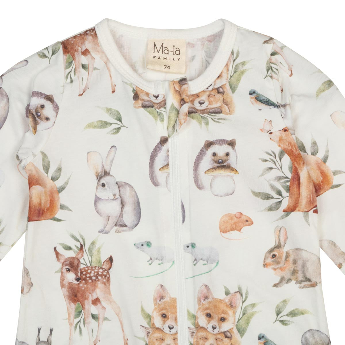 Forest Animals baby pyjama, ecru