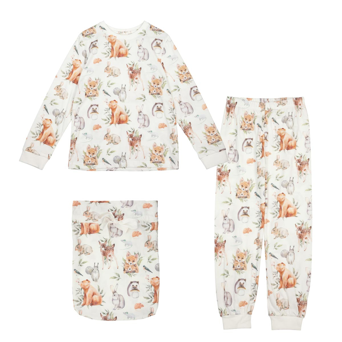 Forest Animals pyjama, ecru