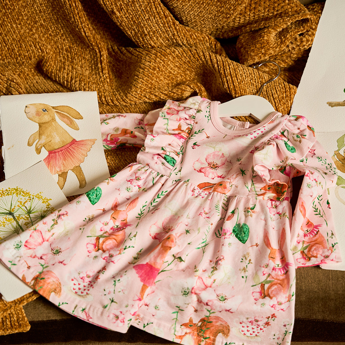 Fairyland baby dress, rose