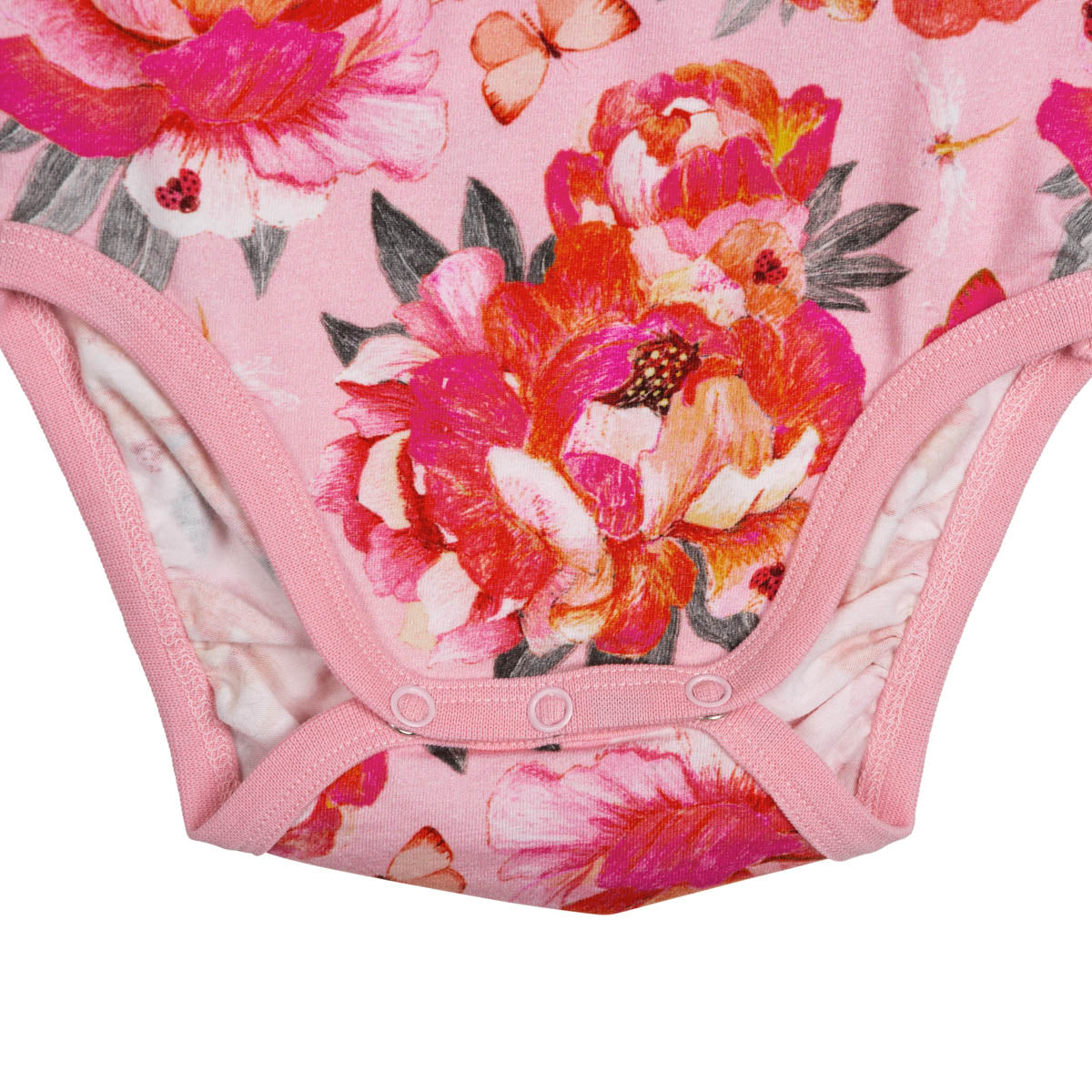 Peonies bodysuit, pink