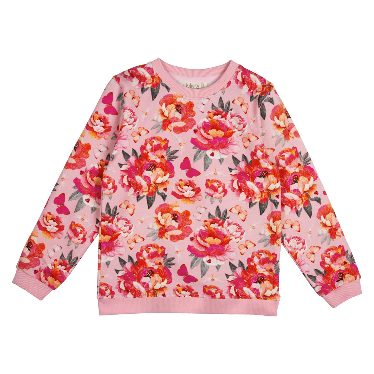 Peonies college shirt, pink