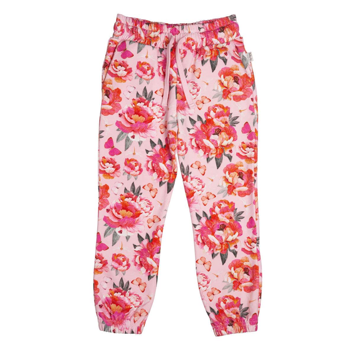 Peonies college trousers, pink