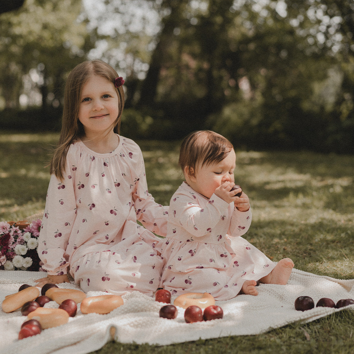 Plums baby dress, light rose