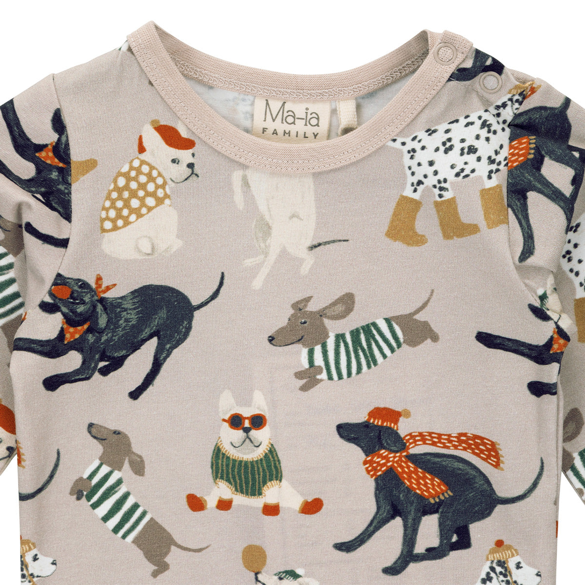 Dogs bodysuit, beige