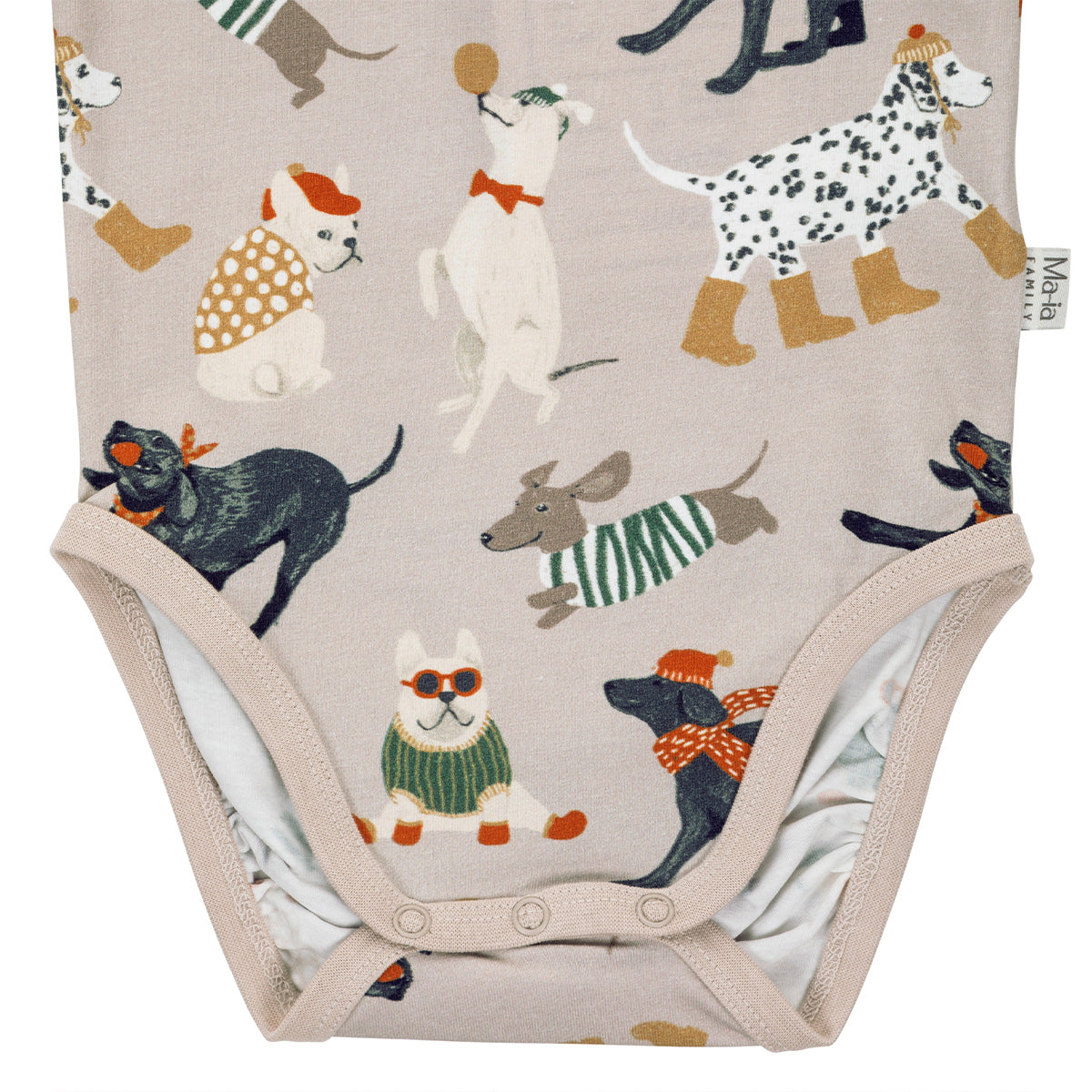 Dogs bodysuit, beige