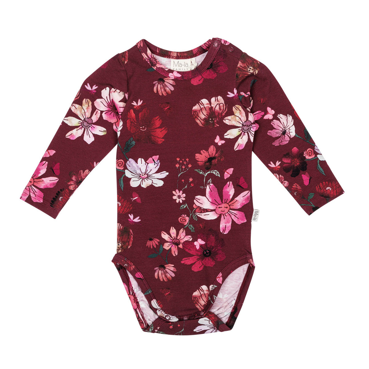 Winter garden bodysuit, dark red