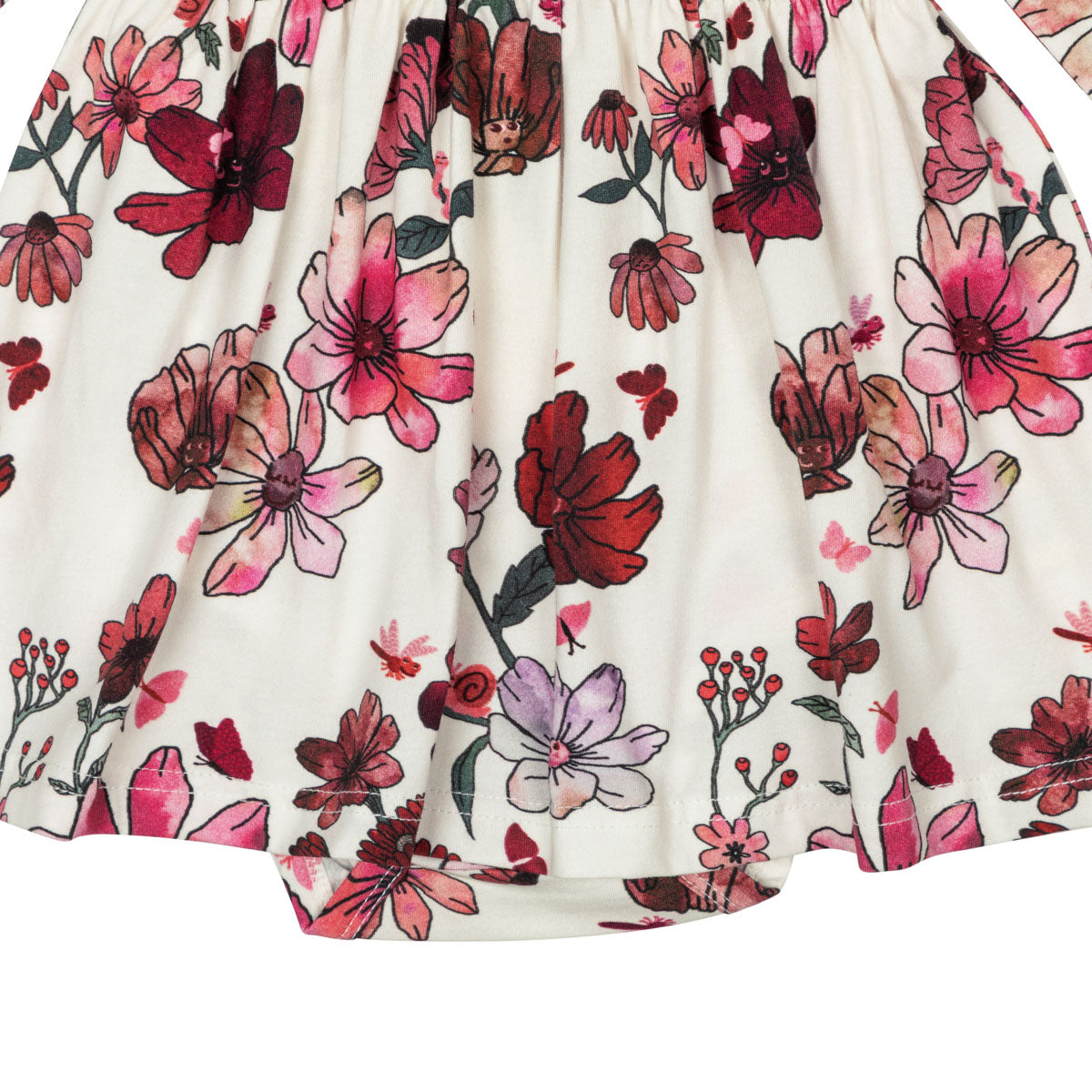 Winter garden bodysuit dress, natural white
