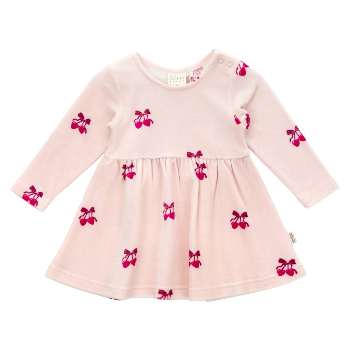 Morelli velour baby dress, rose