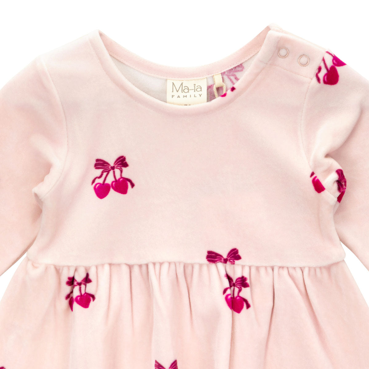 Morelli velour baby dress, rose