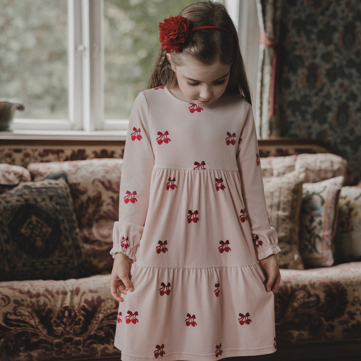Morelli velour dress, rose
