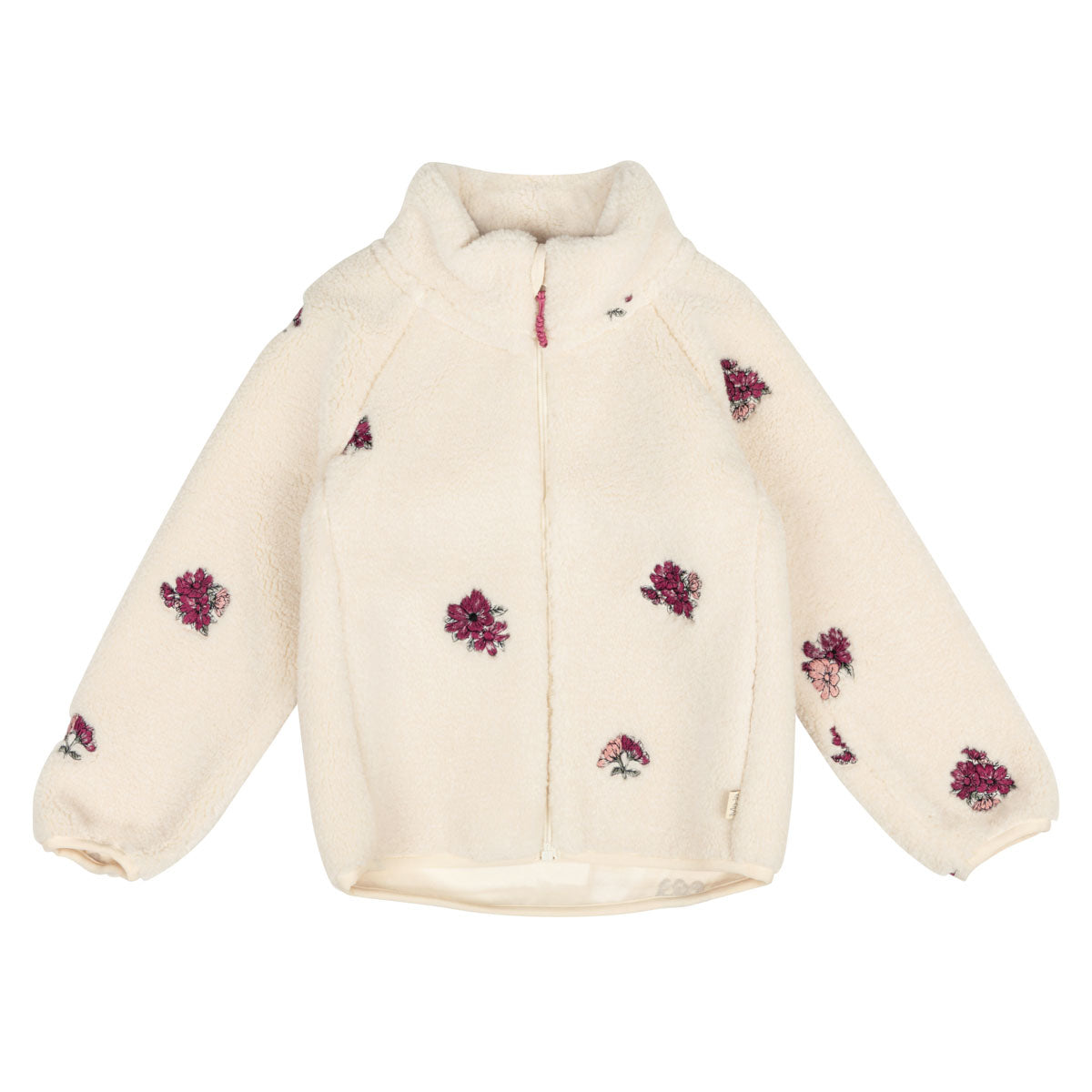 Small Flowers teddy jacket, natural white