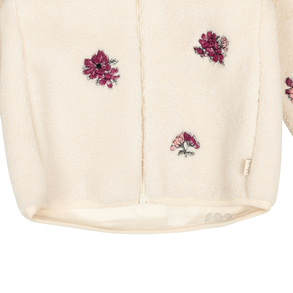 Small Flowers teddy jacket, natural white