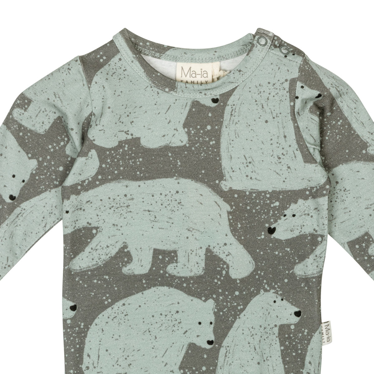 Polar bear bodysuit, aqua green