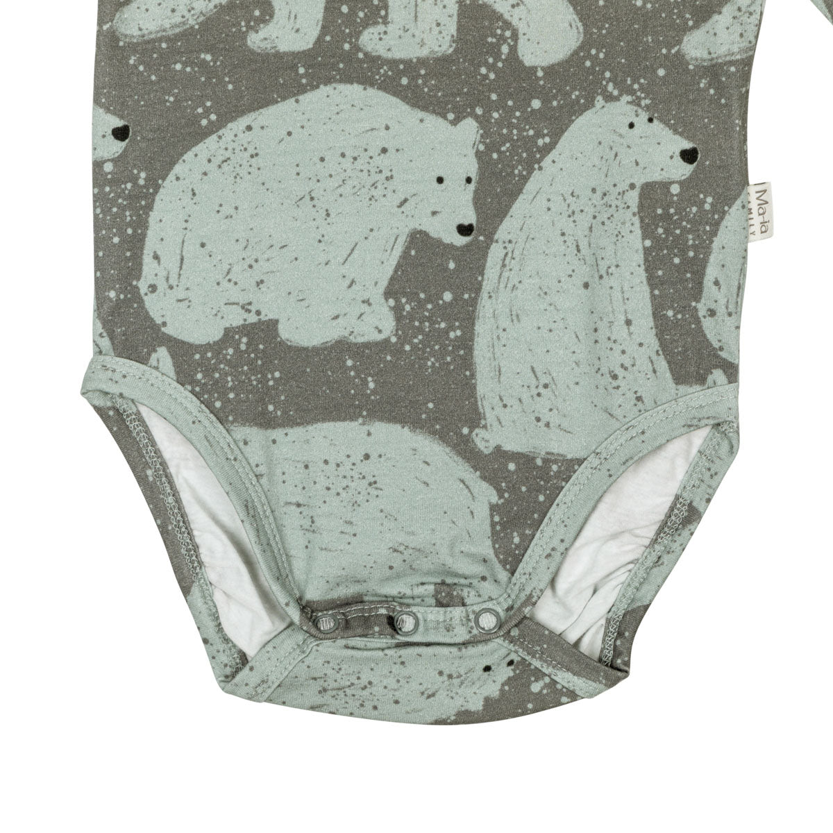Polar bear bodysuit, aqua green