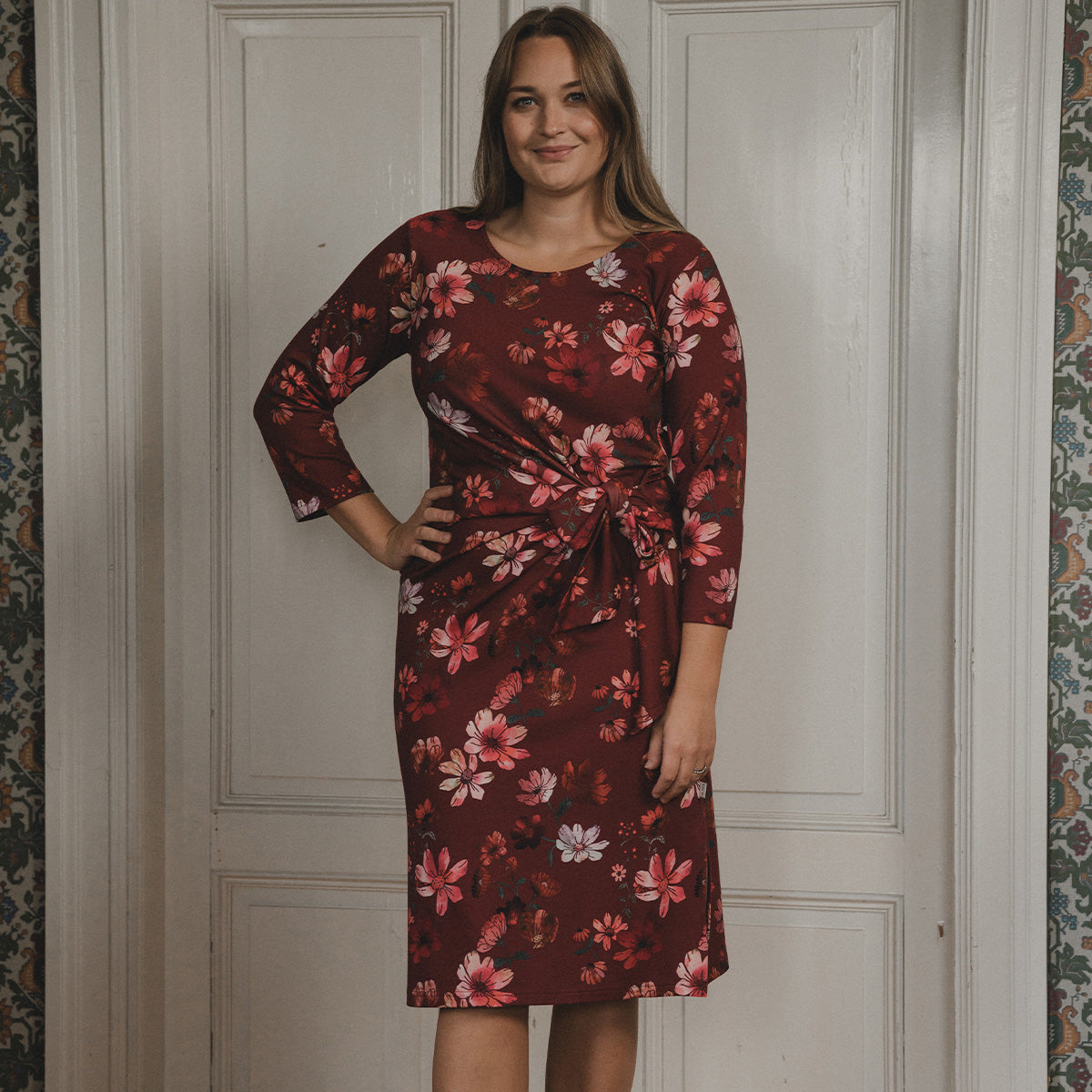 Katarina dress, Winter Garden, dark red