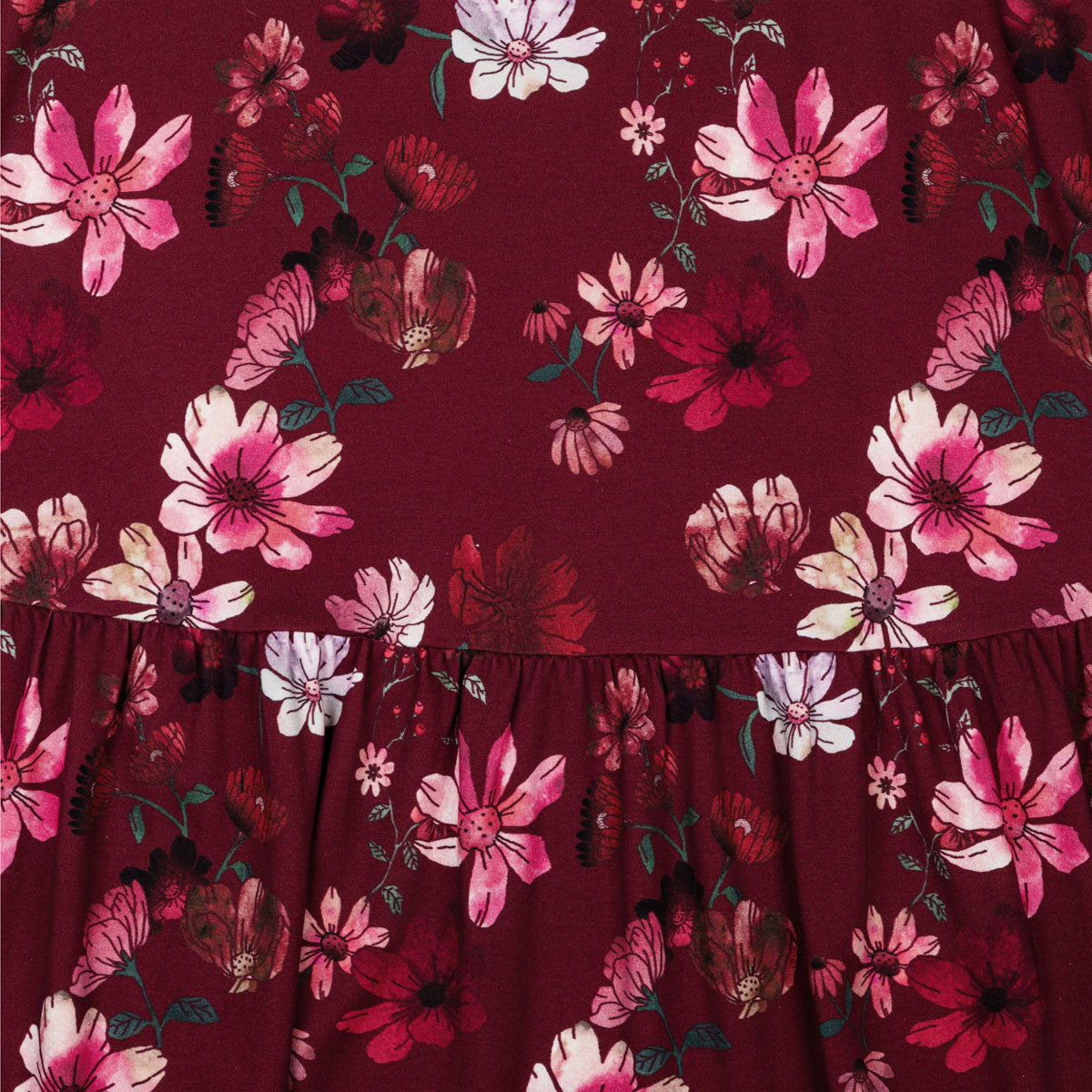 Laura dress, Winter Garden, dark red