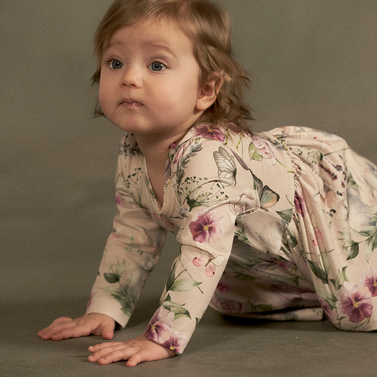 Violet baby dress, beige