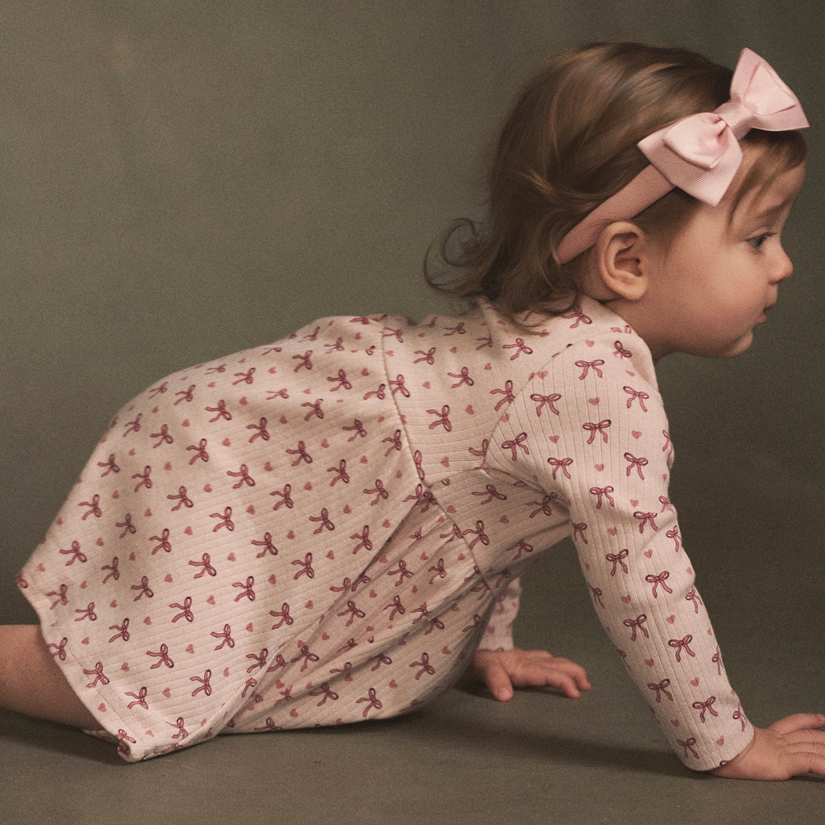 Bowsome bodysuit dress, rose