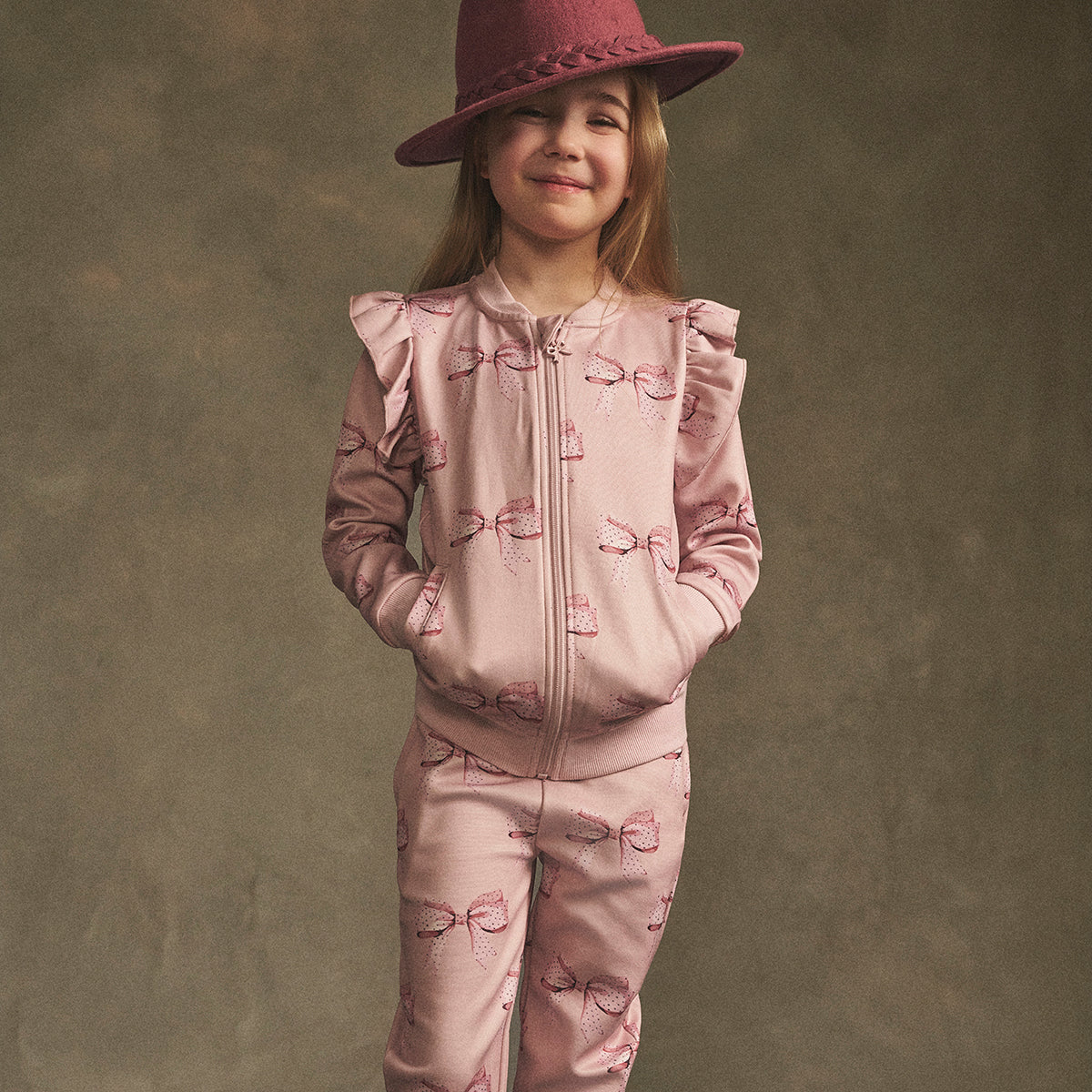 Rosette track trousers, rose