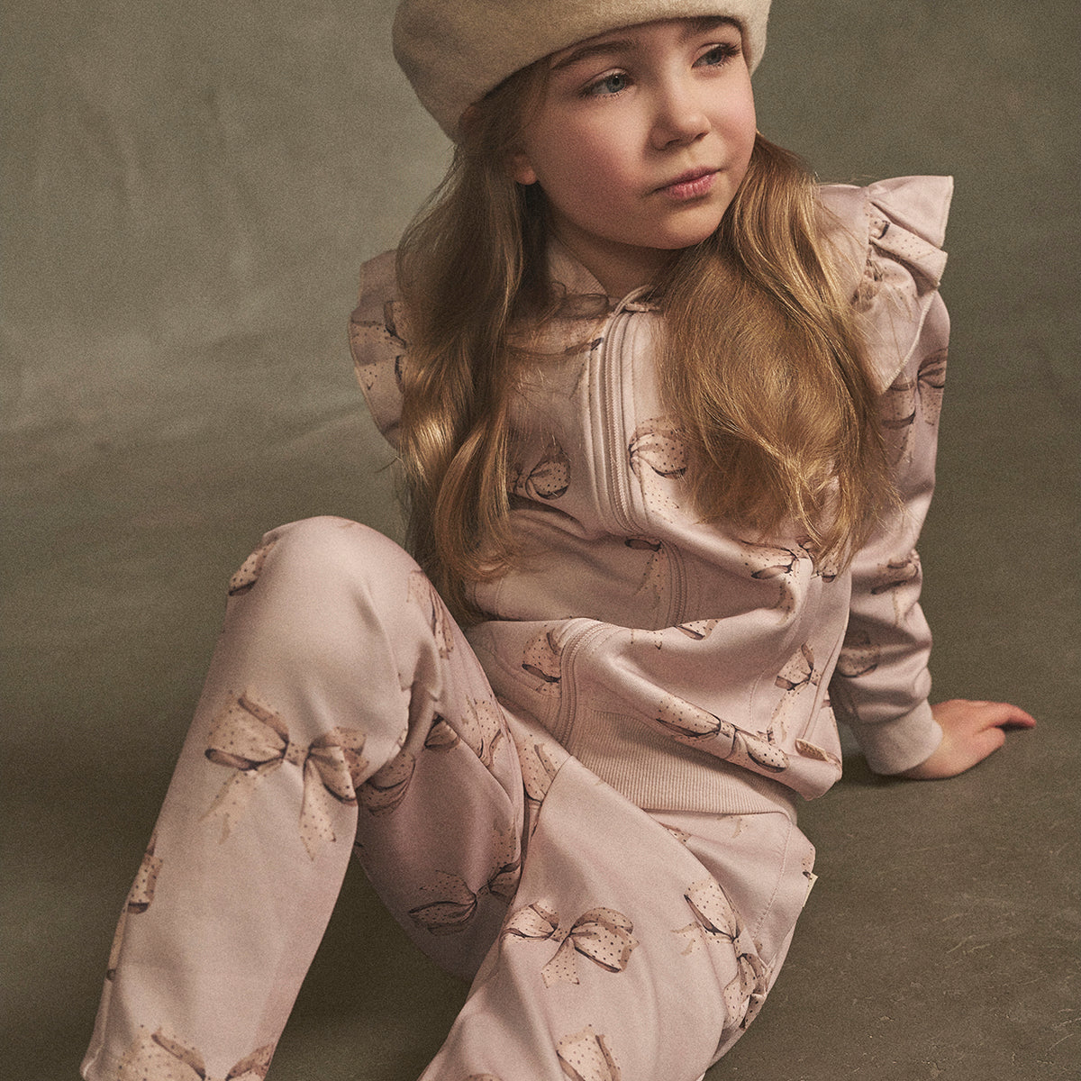 Rosette track trousers, beige