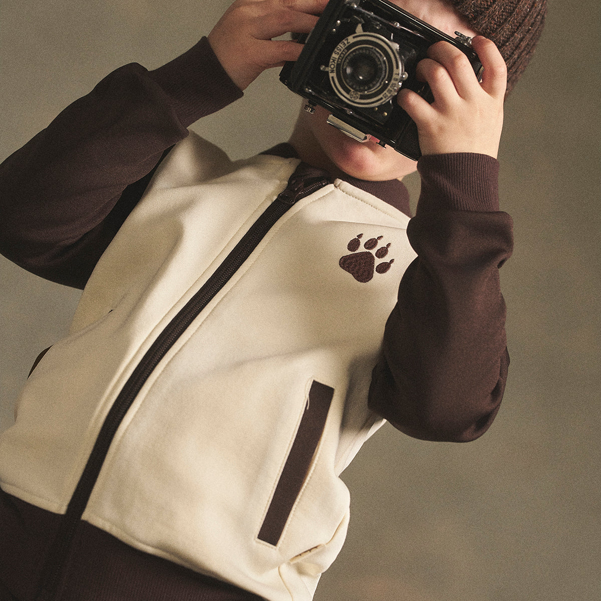 Explore track jacket, dark brown
