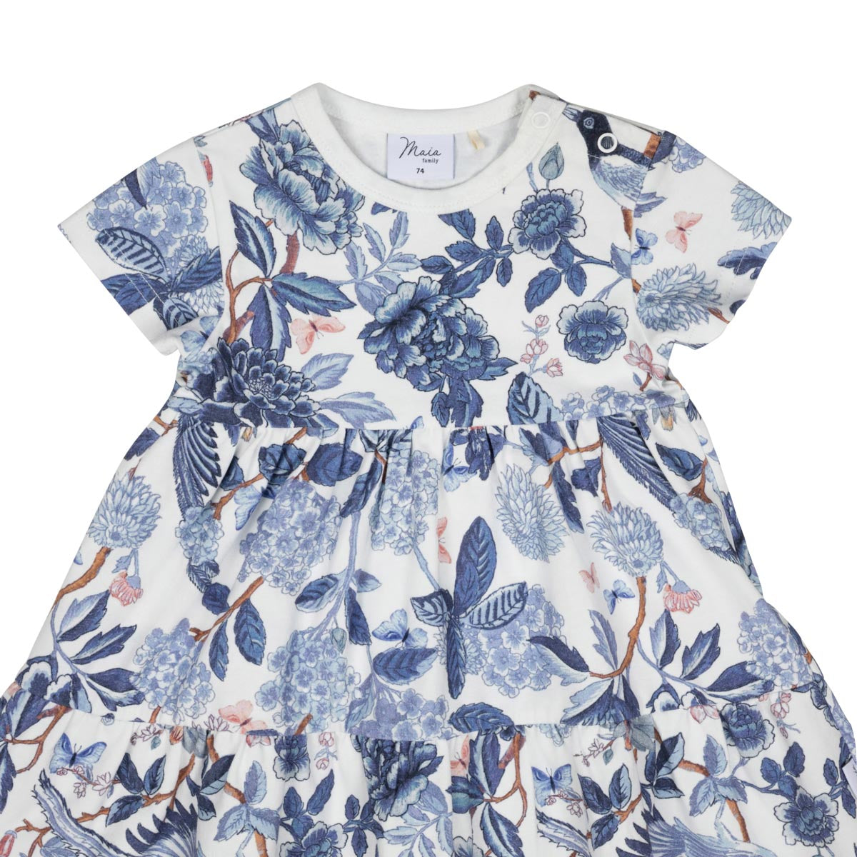 Bluebird baby dress, natural white