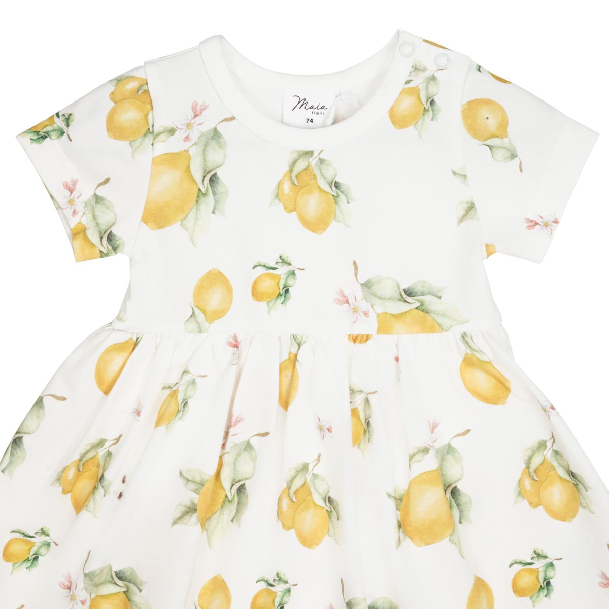 Lemon short-sleeved bodysuit dress, natural white