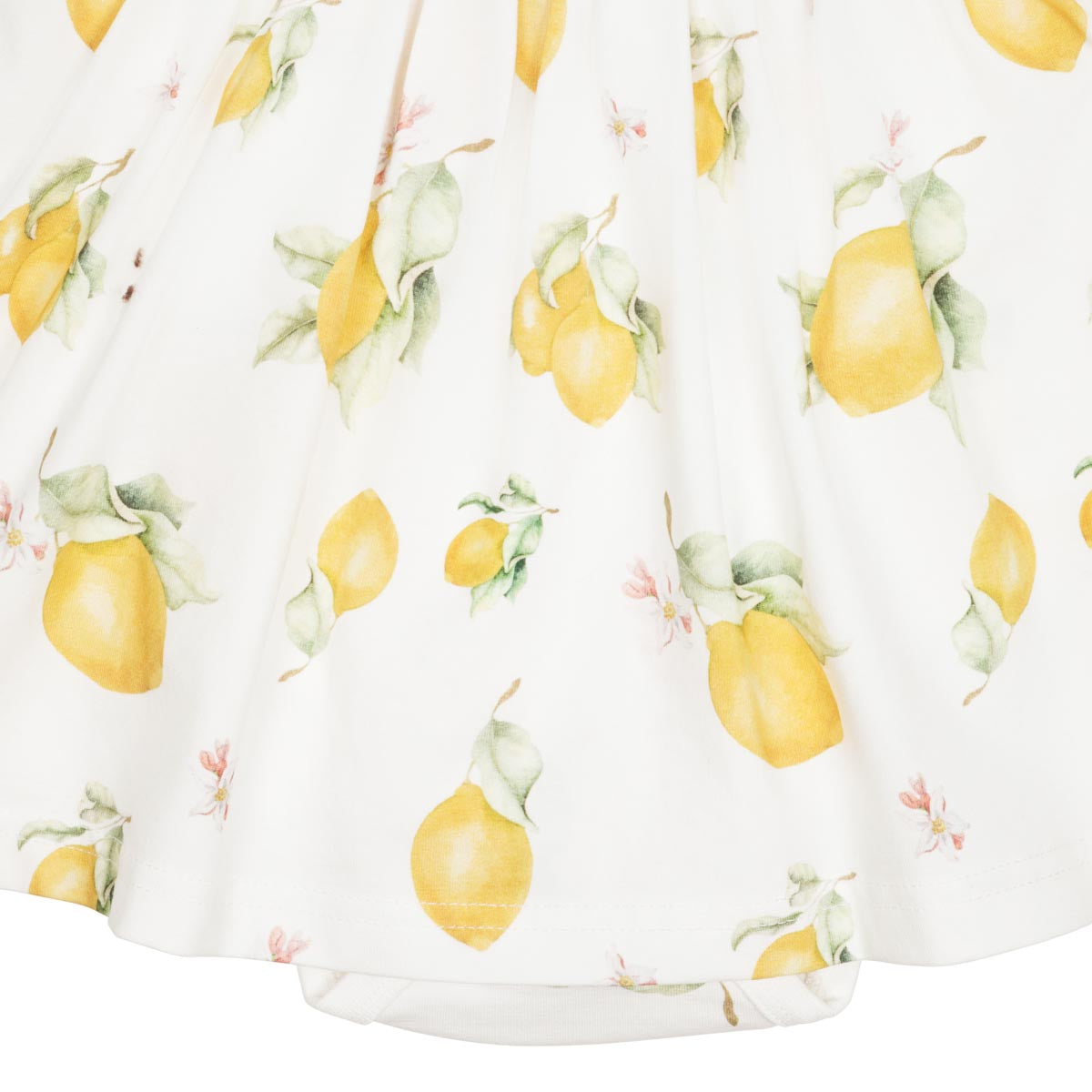 Lemon short-sleeved bodysuit dress, natural white