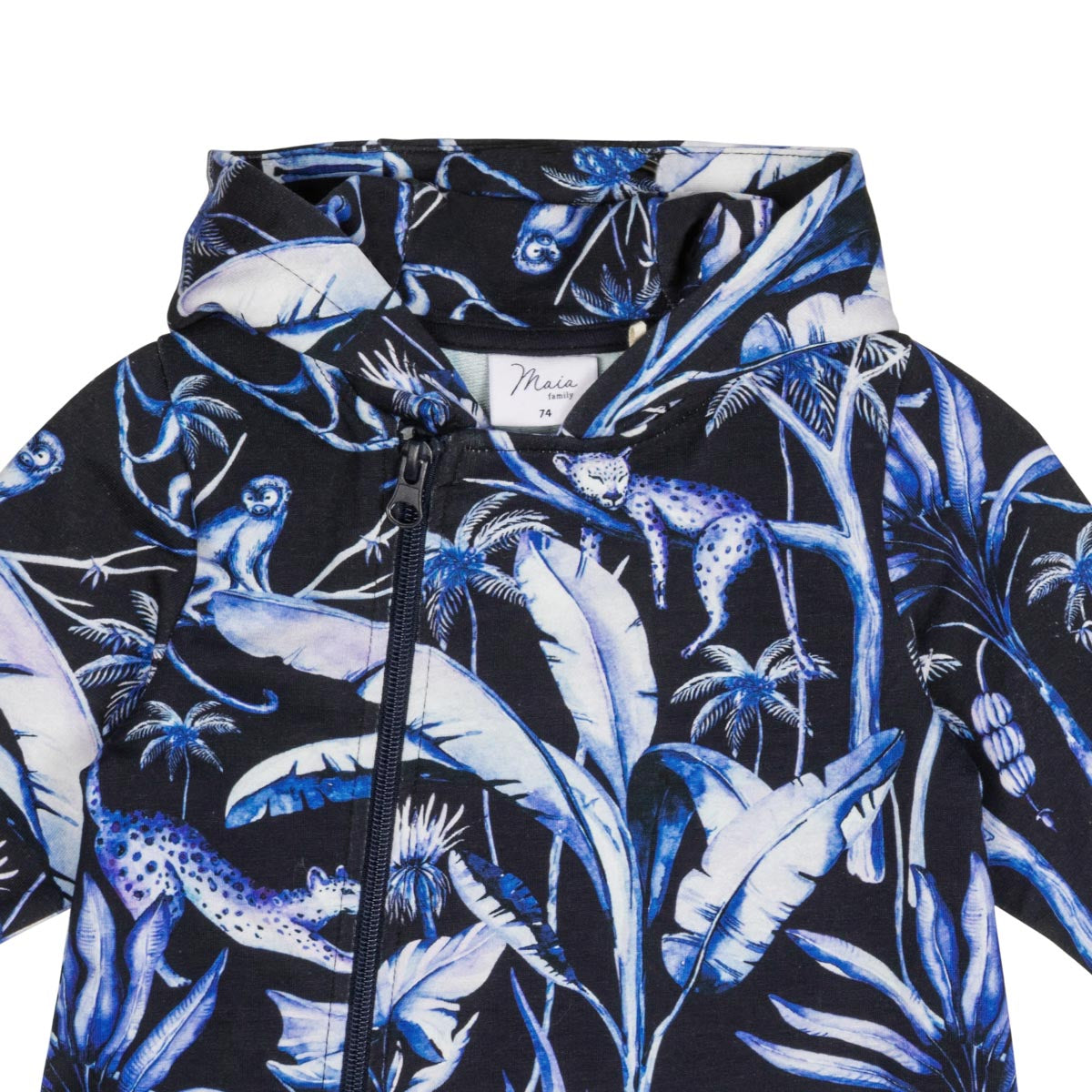 Rainforest baby overalls, dark blue