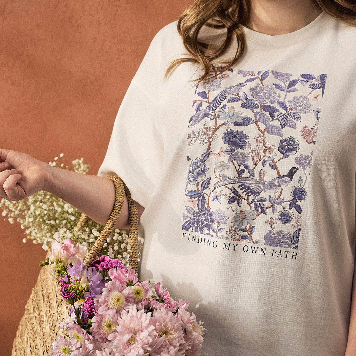 Serena t-shirt, Bluebird, natural white