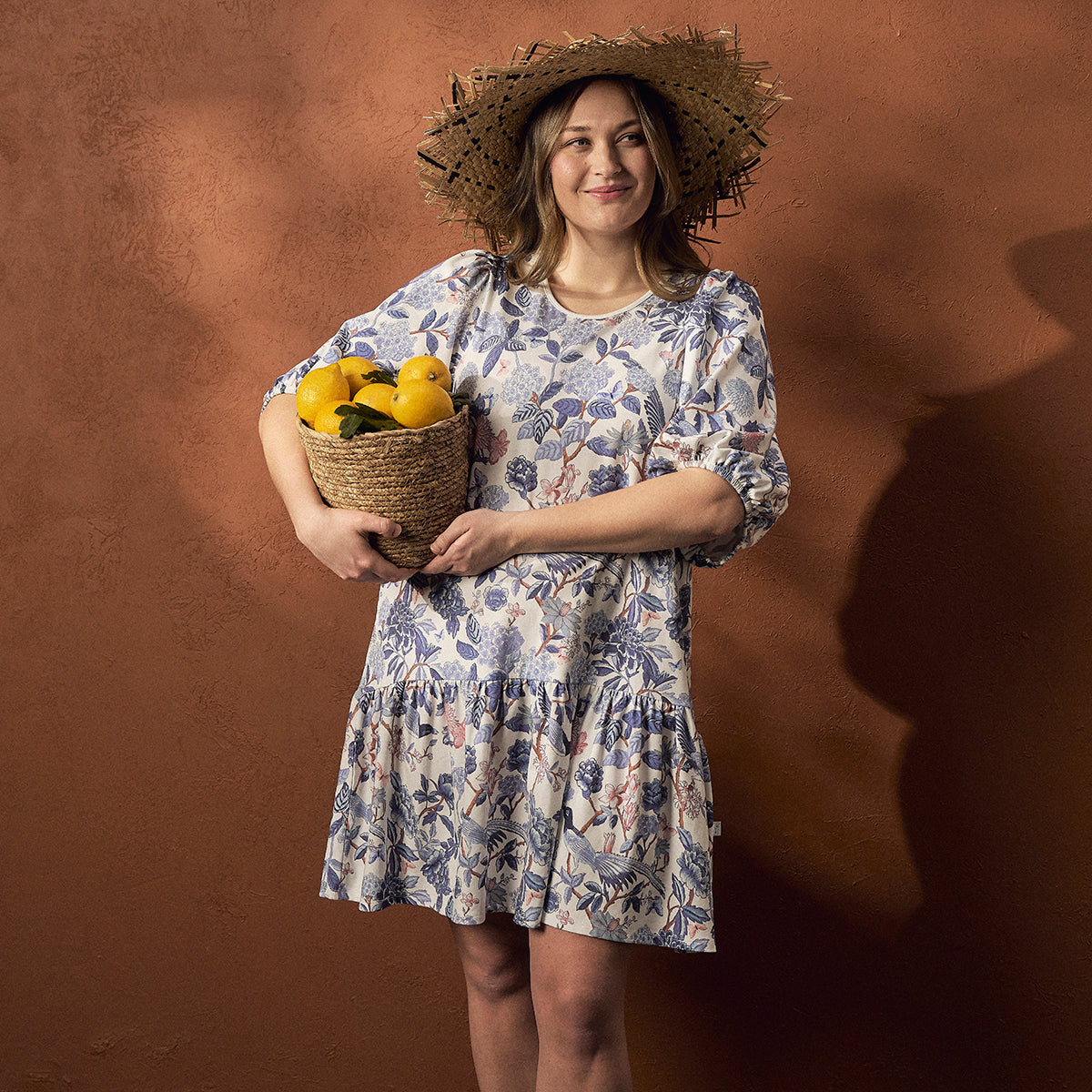 Lisa dress, Bluebird, natural white