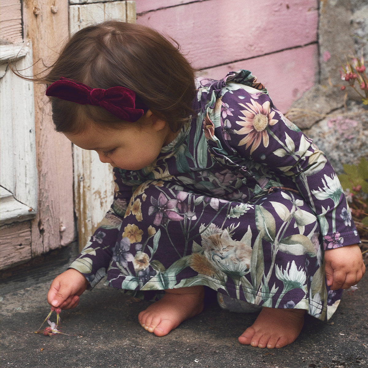 Catmint baby dress, purple