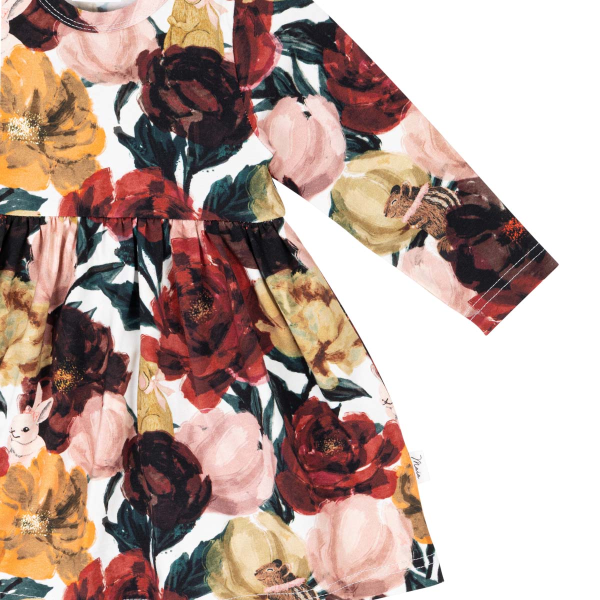 Bloomy bodysuit dress, dark red