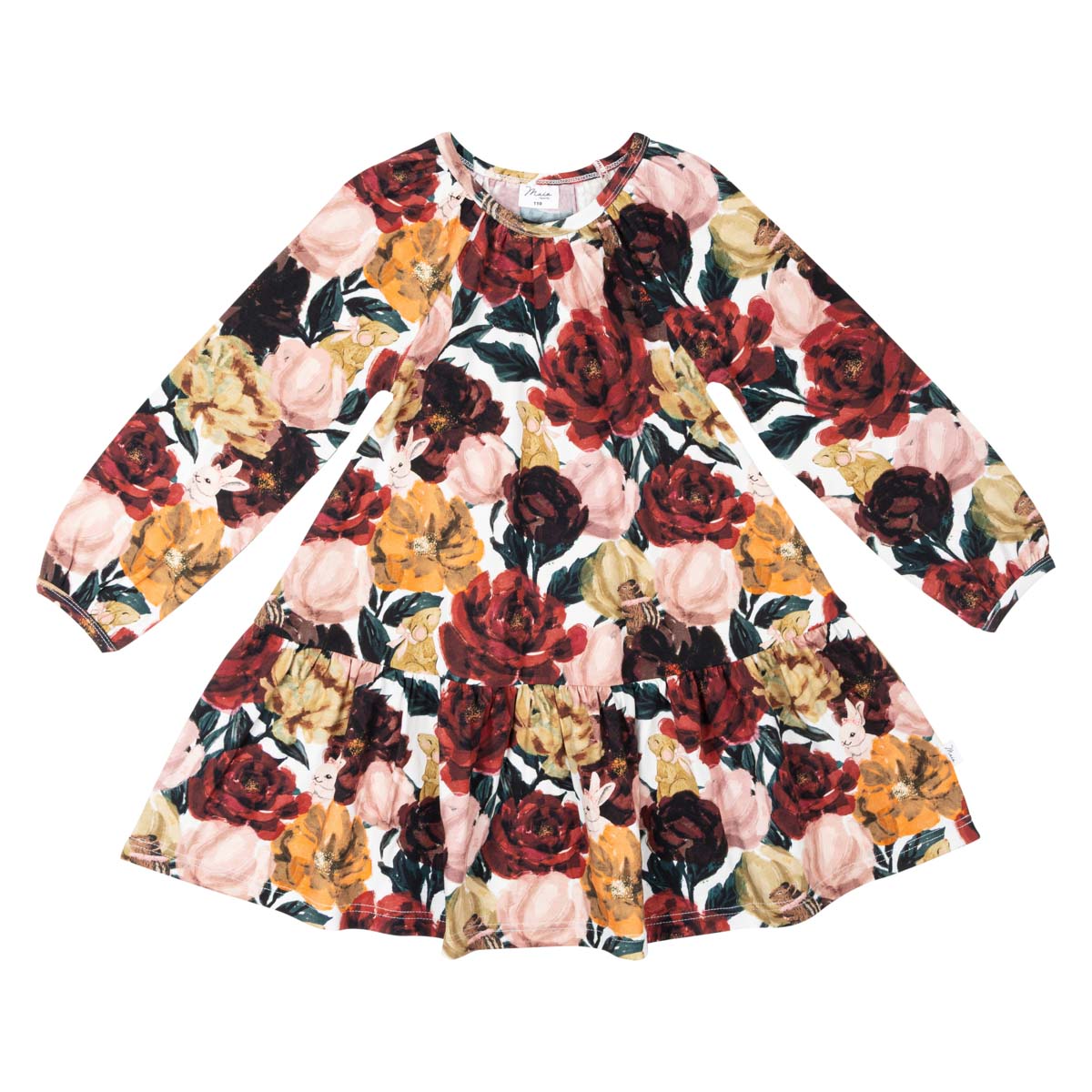 Bloomy dress, dark red