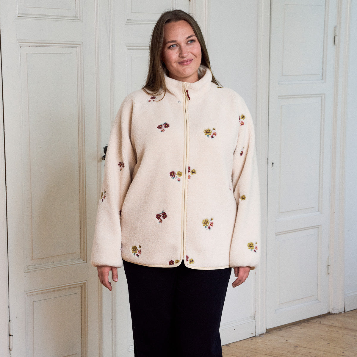 Miisa teddy jacket, Nocturne, natural white