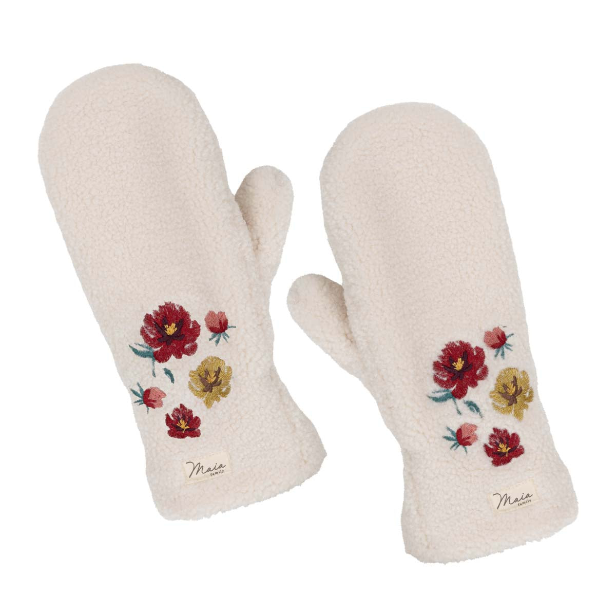 Malla teddy mittens, Nocturne, natural white