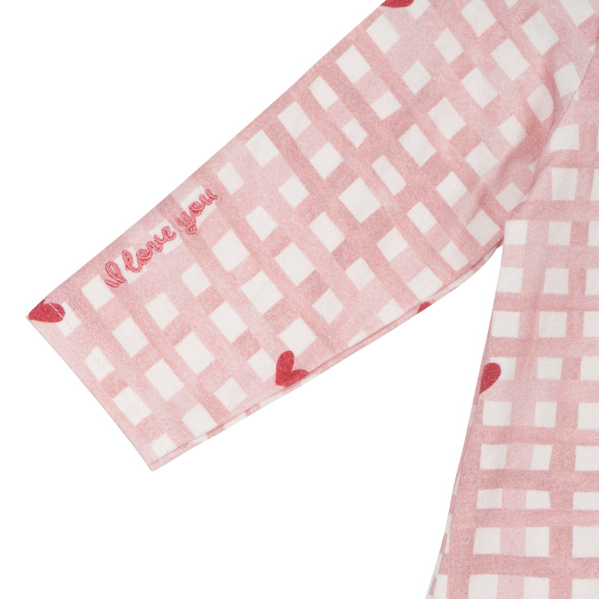 Heart check pyjama for babies, pink