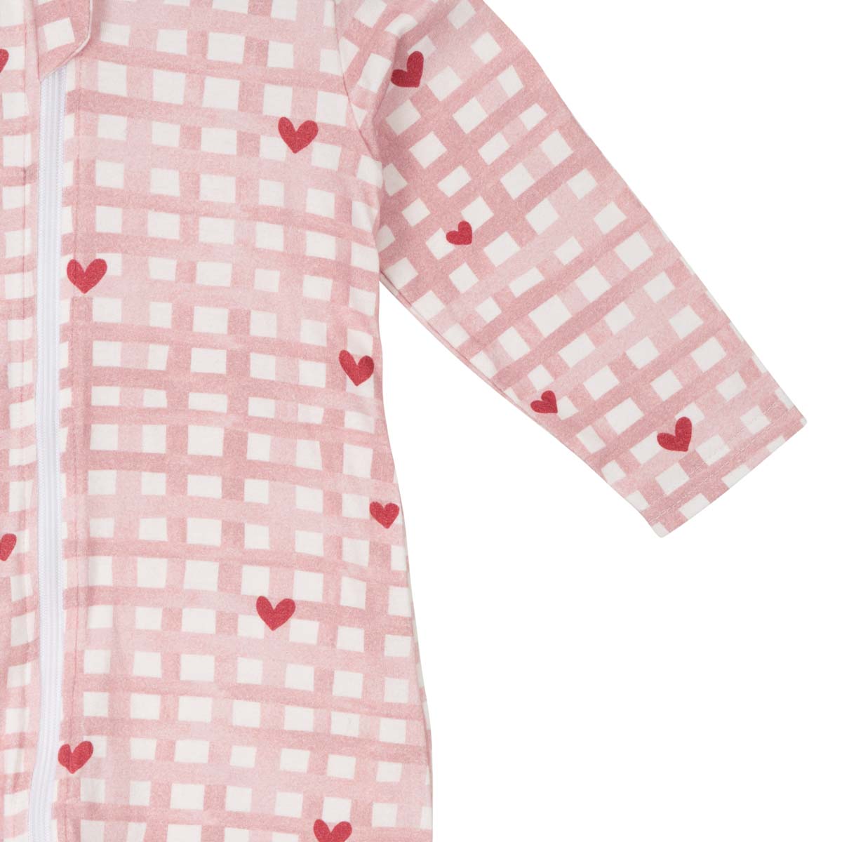 Heart check pyjama for babies, pink