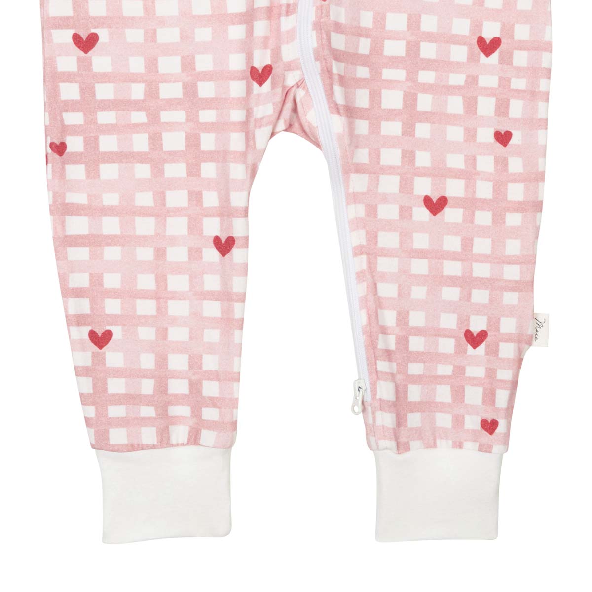 Heart check pyjama for babies, pink