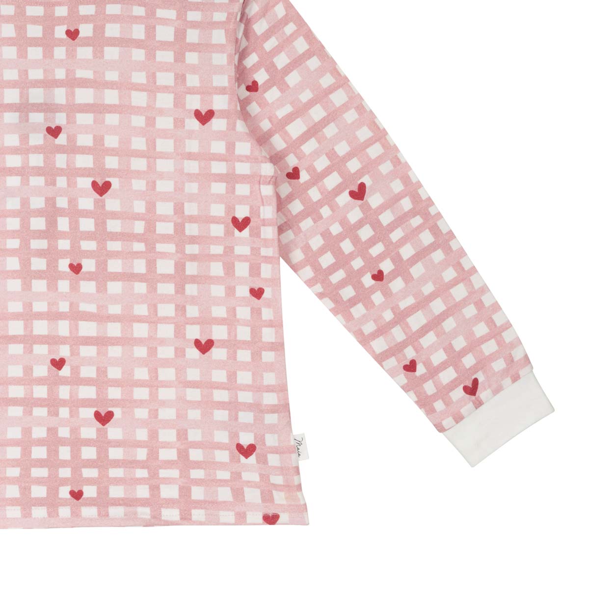 Heart checks pyjama, pink