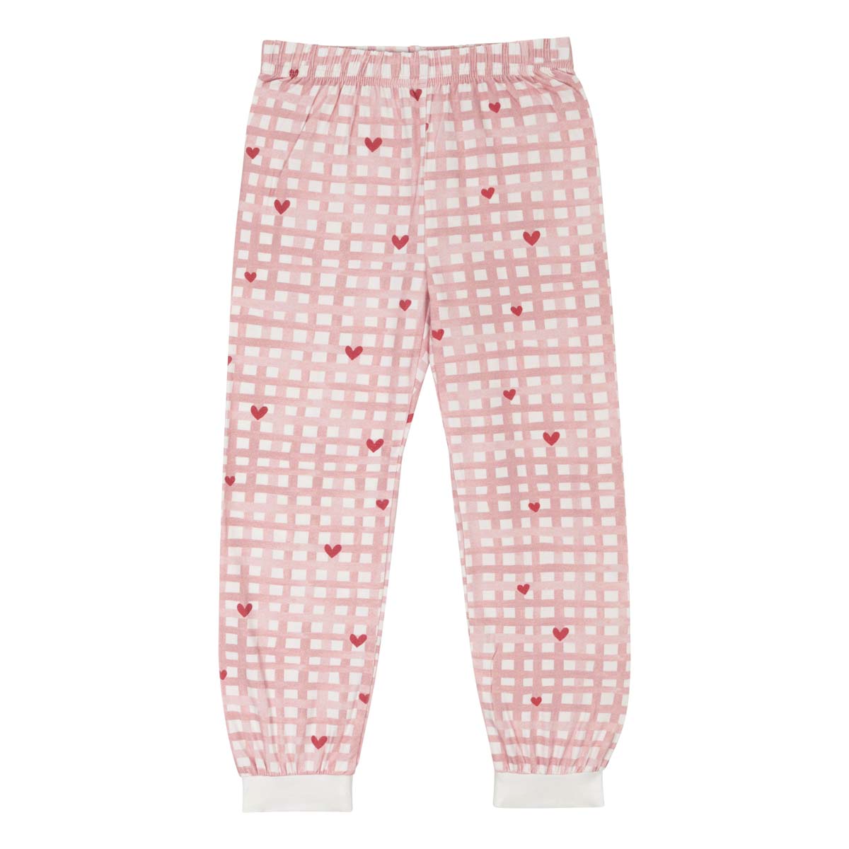 Heart checks pyjama, pink